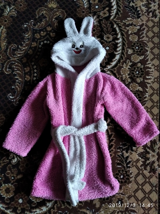 Детский махровый халат зайчик с ушками, фото №2
