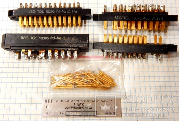 Разъемы. Позолота. Маркировка Au. Медицина ГДР.