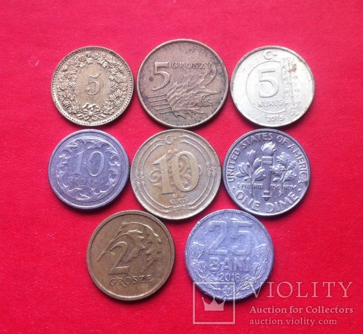 Монеты разных стран (8 штук)