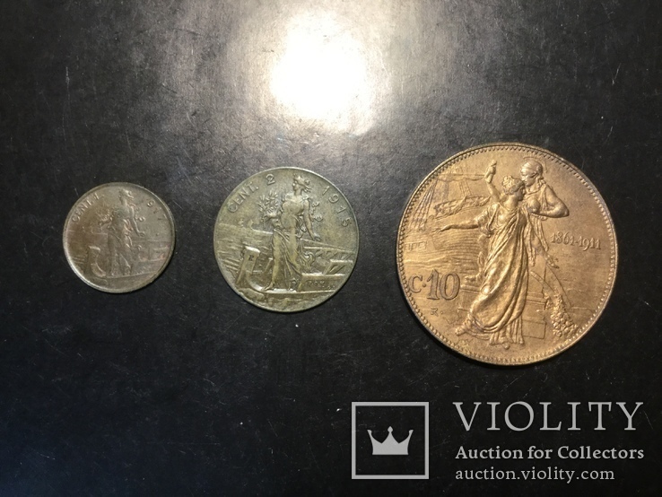 3 разных монет Италия Эммануил 3, фото №2
