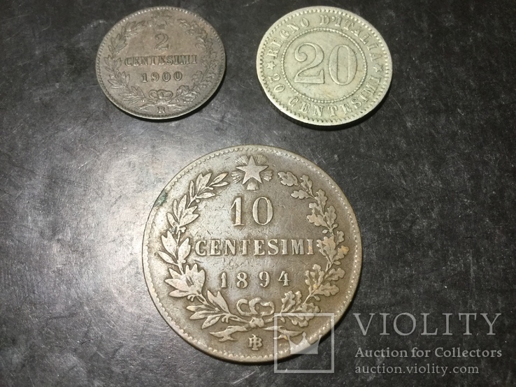 3 разных монет Италия Умберто 1, фото №3