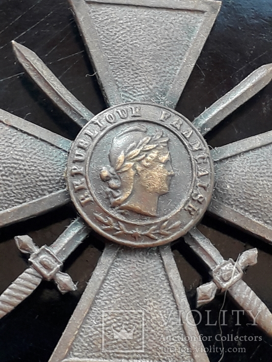 Военный Крест 1914-1916 гг., Франция, с бронзовой звездой, фото №5