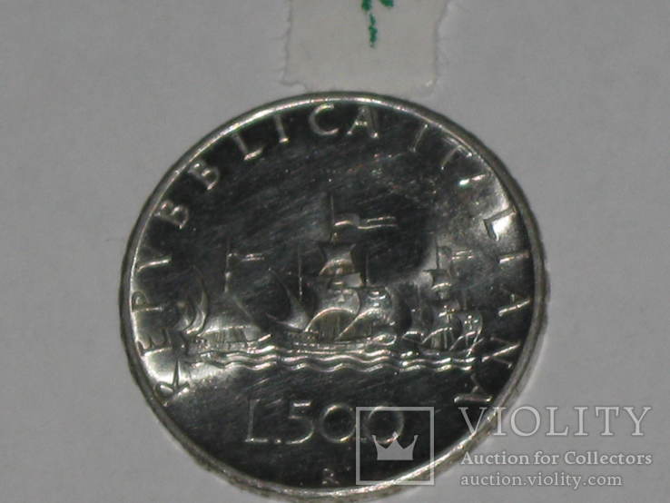 500 лир серебро  близкое к отличному  №1, фото №2
