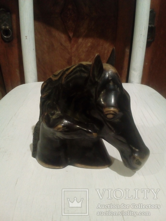 Голова лошади бронза, фото №3