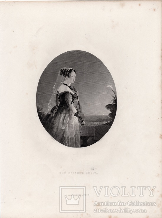 Старинная гравюра. 1830 год. Салирская невеста. (27,4х20,6см.)., фото №8