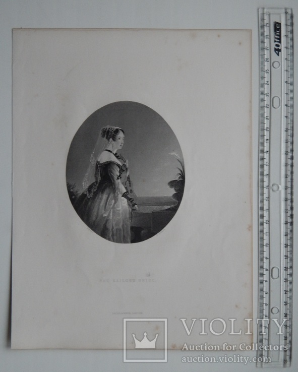 Старинная гравюра. 1830 год. Салирская невеста. (27,4х20,6см.)., фото №9
