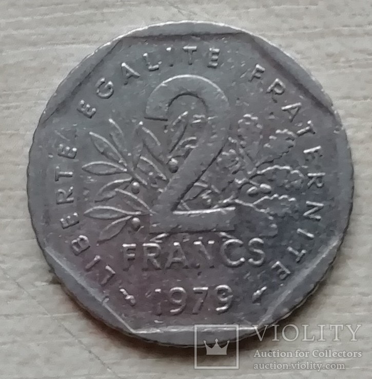 Франция 2 франка, 1979 г., фото №2