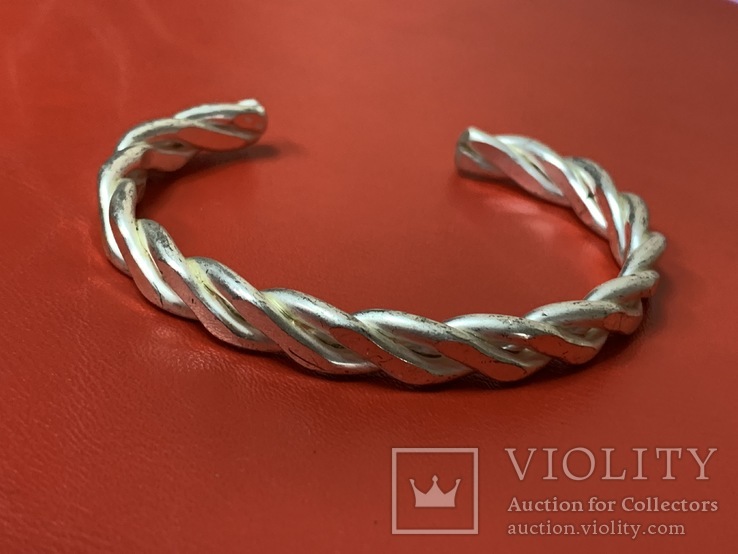 Винтажный серебрянный браслет с англии 835 проба  35.88 грам Клеймо, фото №2