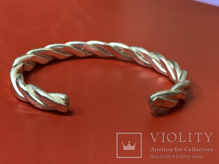 Винтажный серебрянный браслет с англии 835 проба  35.88 грам Клеймо, фото №4