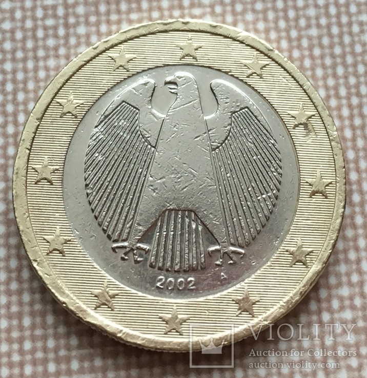 Німеччина 1 євро 2002 А, фото №2