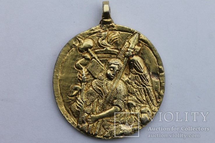 Медальйон серебро-позолота, фото №6