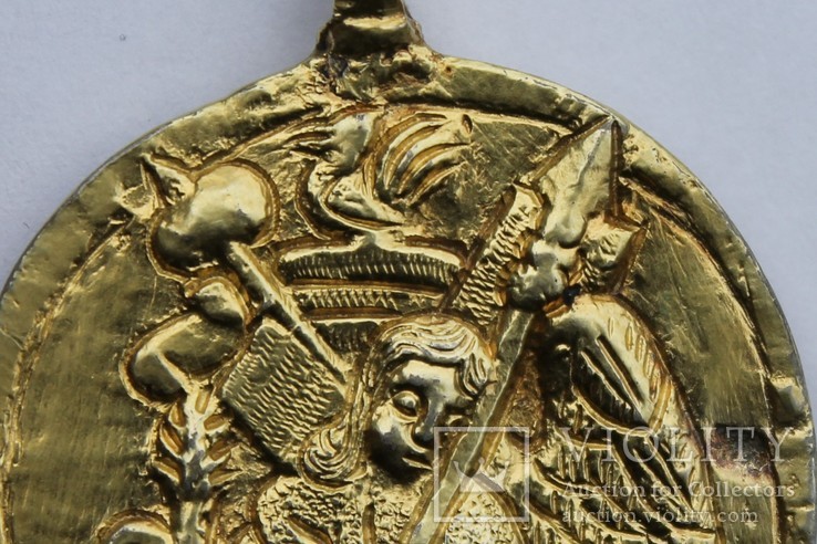 Медальйон серебро-позолота, фото №7