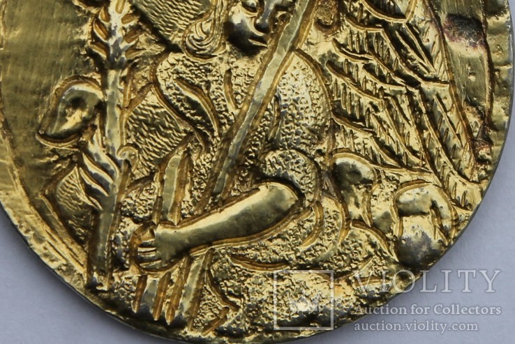 Медальйон серебро-позолота, фото №8