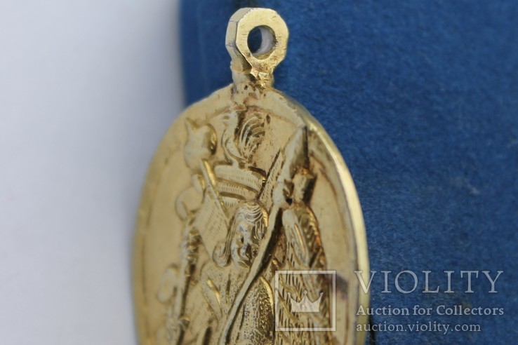 Медальйон серебро-позолота, фото №12