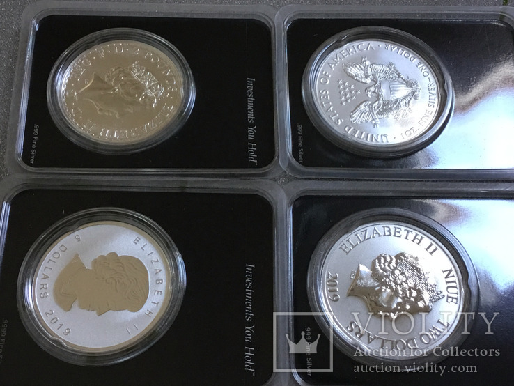 Комплект монет США, Канада, Британия, Ниуэ 2019 г. 4 унц. (В связи с невыкупом)., фото №3