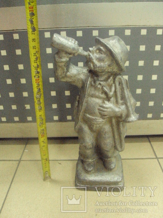 Large Statue Drunkard Vintage Brass Figurine Drunkard Under the