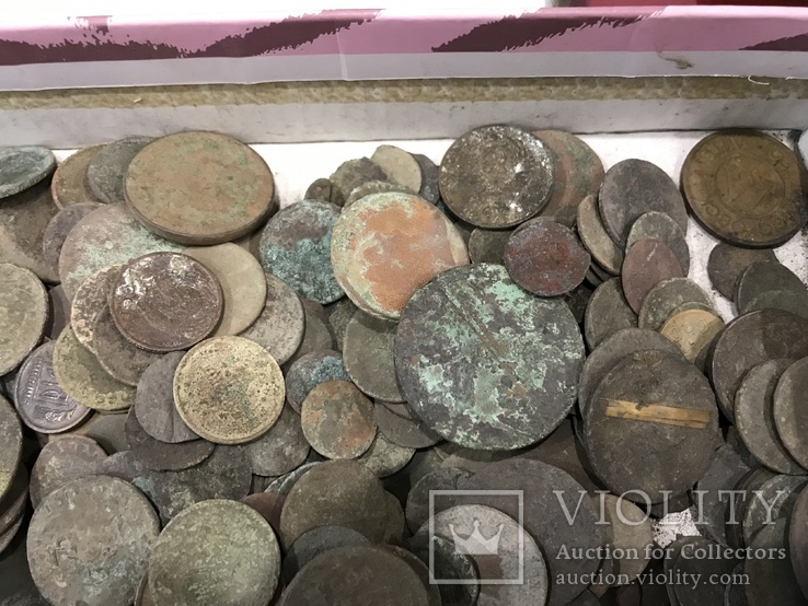 Копанные монеты разного периода,более 1 кг., фото №6