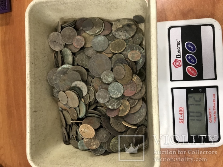 Копанные монеты разного периода,более 1 кг., фото №7
