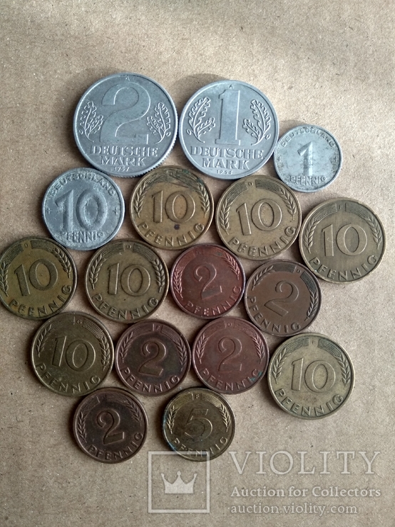 Німецькі монети 17 шт., фото №2