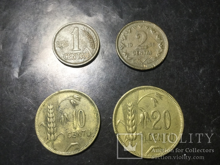 Литва 4 разных монеты + бонус 14 монет, фото №3