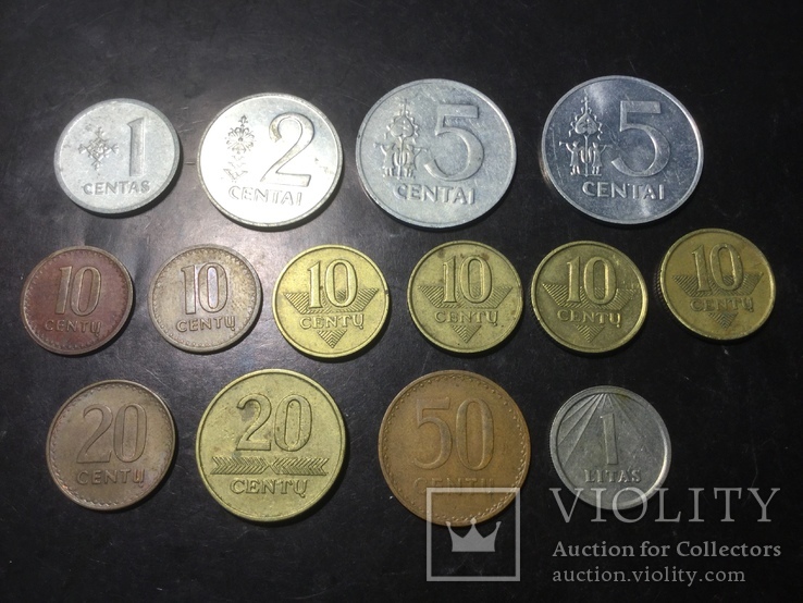 Литва 4 разных монеты + бонус 14 монет, фото №6