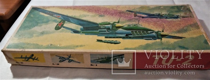 Коробка от сборной авиамодели TU-2 из ГДР и наклейки., фото №2