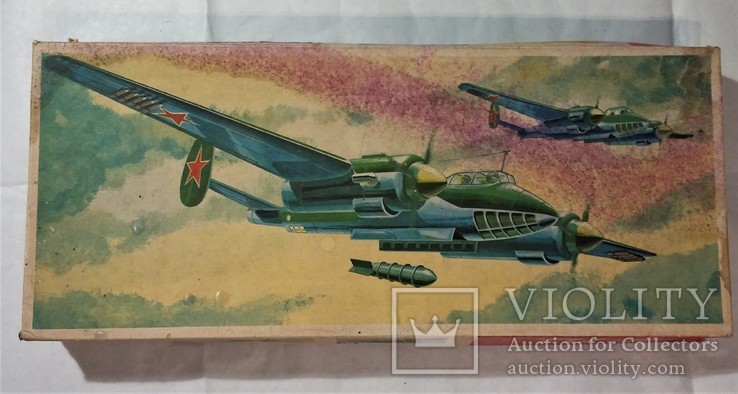 Коробка от сборной авиамодели TU-2 из ГДР и наклейки., фото №3