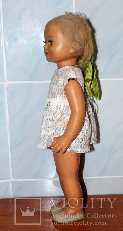 Кукла  СССР  пластиковая " паричковая"  на резинках (54 см) в родной одежде., фото №4