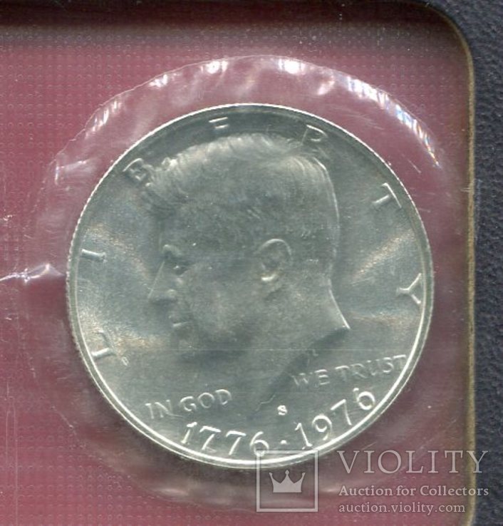 США 1/2 доллара 1976 серебро UNC из набора запайка, фото №3