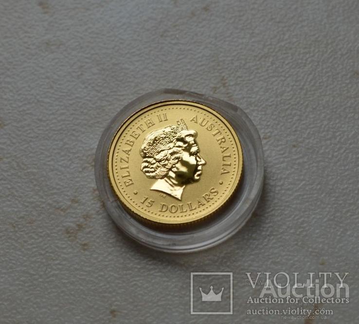 2002 Australia 15 долларов, 1/10 oz Gold Nugget, фото №2
