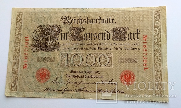 Германия 1000 марок 1910 г.