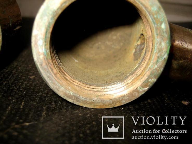 Старовинний бронзовий рукимийник (накручувати на трубу), фото №8