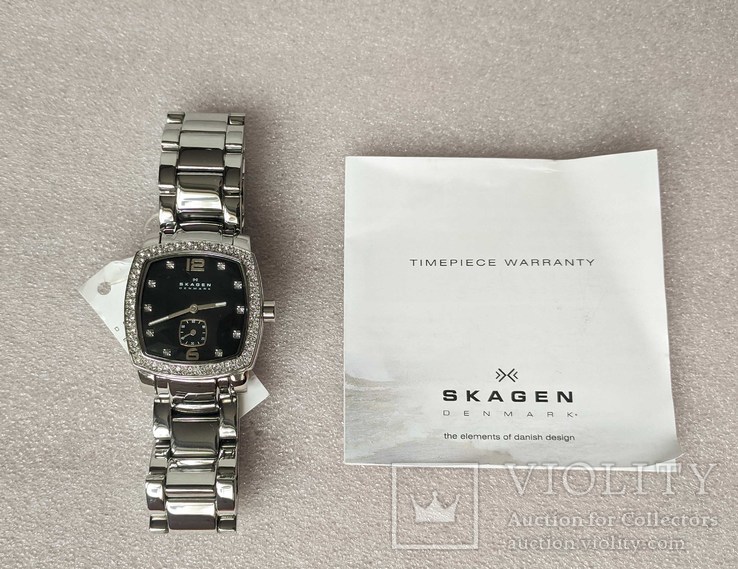 Женские часы Skagen O555SSXB Swarowski Bezel, NOS, фото №2