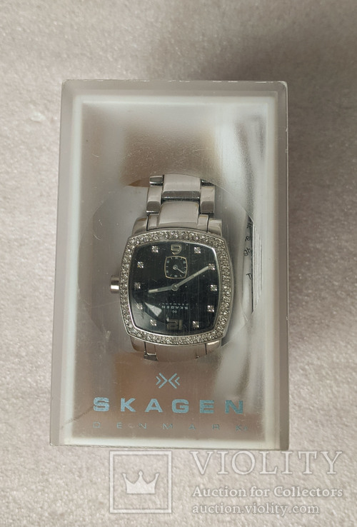Женские часы Skagen O555SSXB Swarowski Bezel, NOS, фото №3