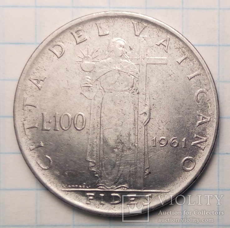 Ватикан 100 лир, 1961 год