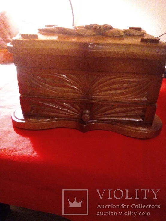 Винтажная деревянная шкатулка, ручная работа, фото №2