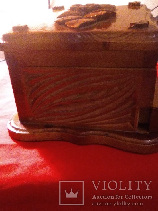 Винтажная деревянная шкатулка, ручная работа, фото №7