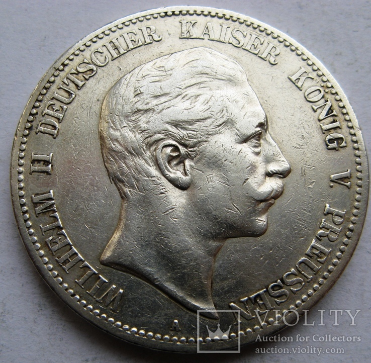Пруссия, 5 марок 1902 WILHELM II, фото №2