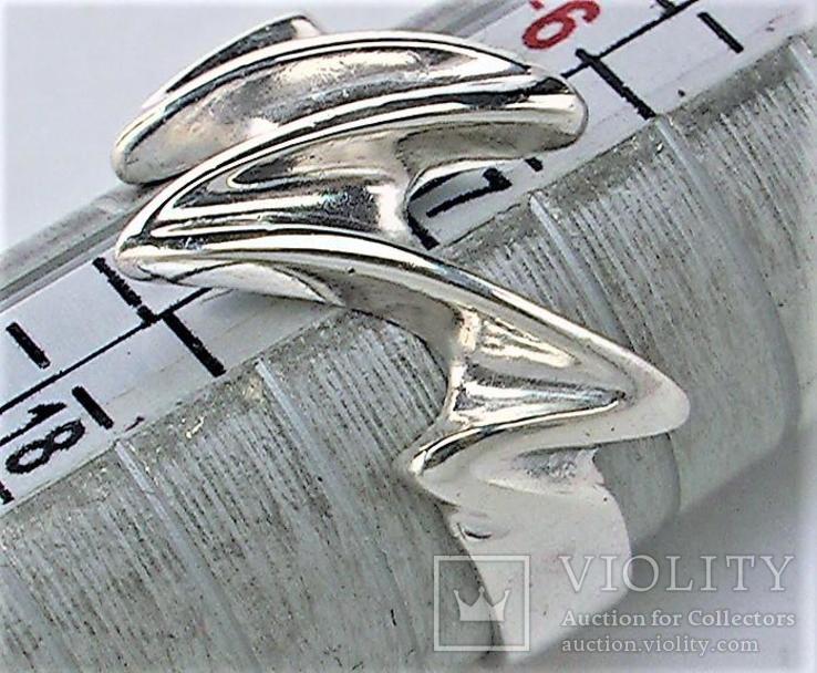Кольцо перстень серебро 925 проба 3,33 грамма 17 размер, фото №7