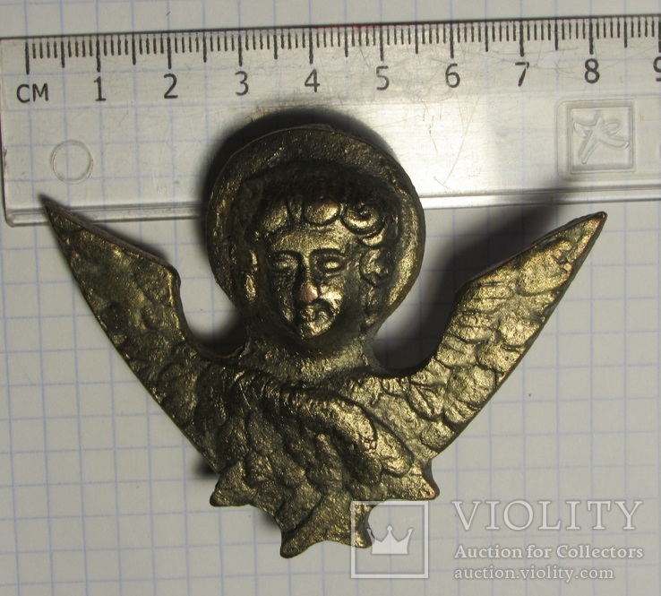  Ангел бронза с золотистым покрытием., фото №5
