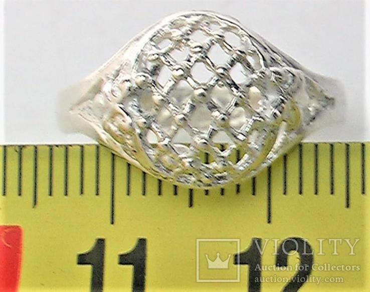 Кольцо перстень серебро 925 проба 2,22 грамма 18 размер без пробы, фото №5