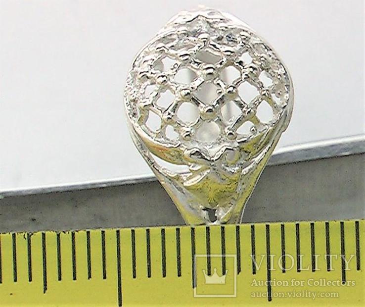 Кольцо перстень серебро 925 проба 2,22 грамма 18 размер без пробы, фото №6