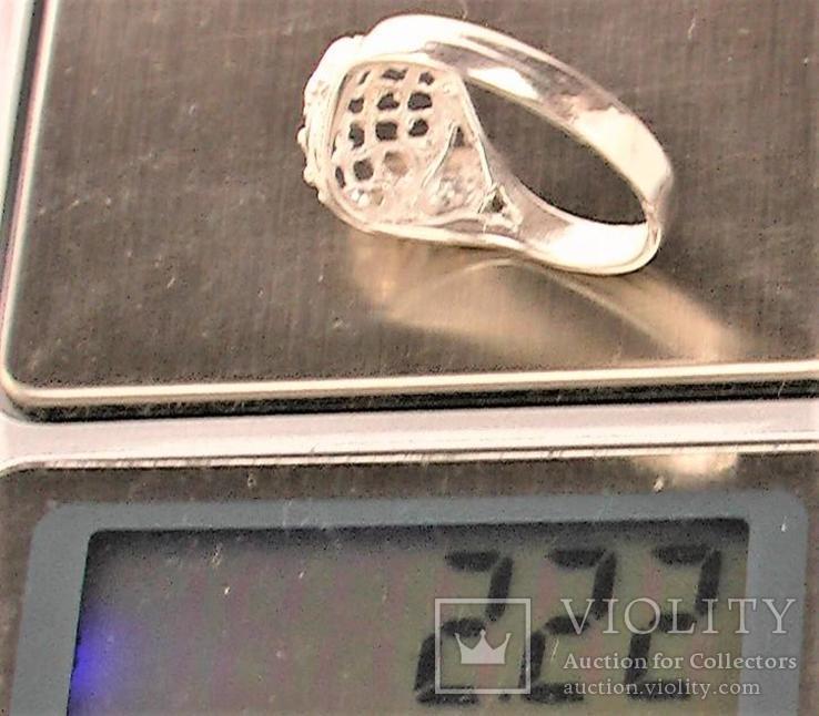 Кольцо перстень серебро 925 проба 2,22 грамма 18 размер без пробы, фото №8
