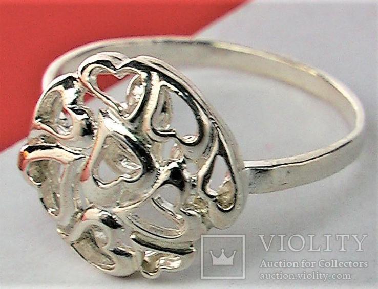 Кольцо перстень серебро 925 проба 2,43 грамма 19 размер, фото №3