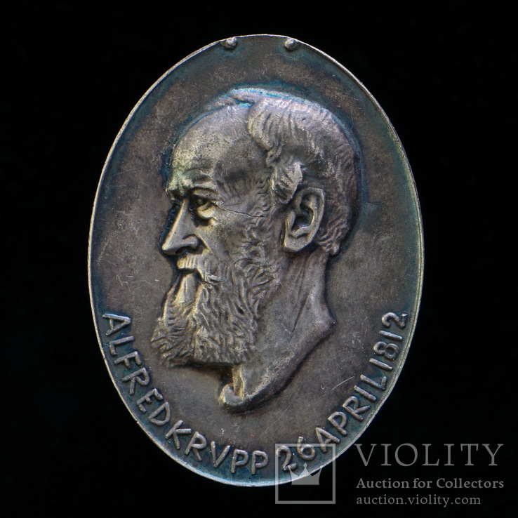 Медаль к 100-ю Альфреда Круппа 1812-1912 (Серебро 0.990), Германия
