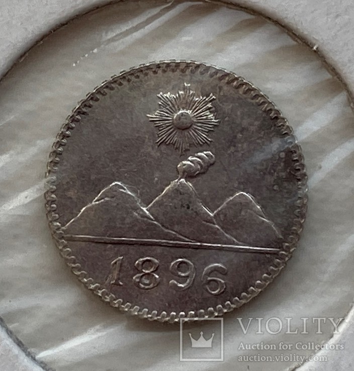 Гватемала 1/4 реала 1896 год серебро, фото №2