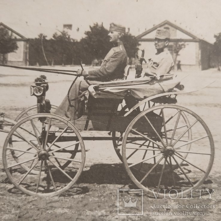 Фотооткрытка карета с офицером ПМВ, фото №3
