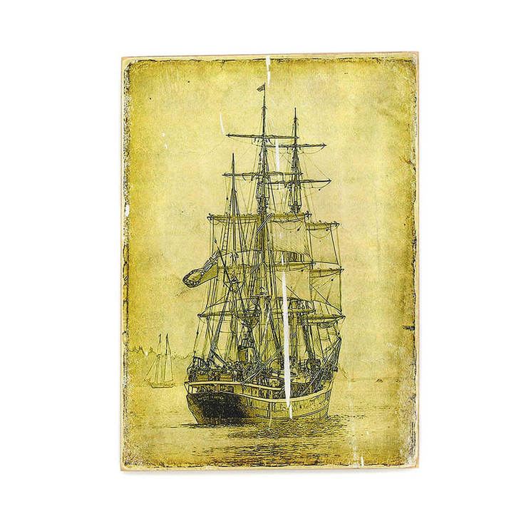 Деревянный постер "Vintage Ship #1", фото №2