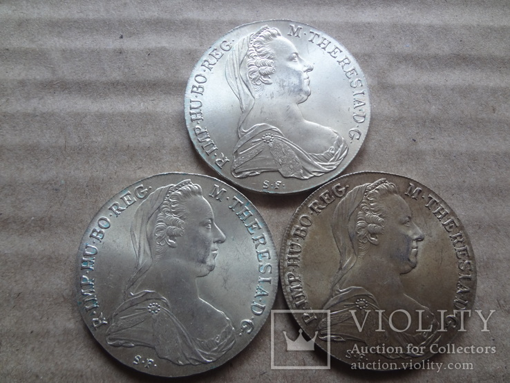 Талер Марии Терезии 1780 серебро  - 3 монеты