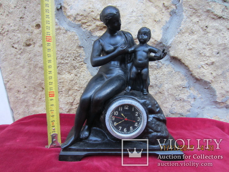 Каминные часы чугун Касли  Материнство на ходу, фото №3